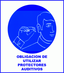 Cartel Linea Obligación Utilizar Protectores Auditivos