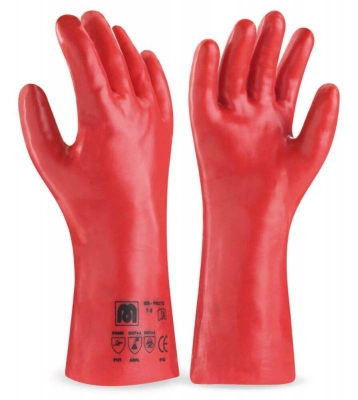Par De Guante De Pvc Rojo 30 Cms Toysa