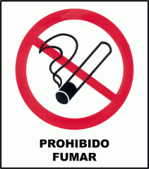 Cartel Linea Prohibición No Fumar