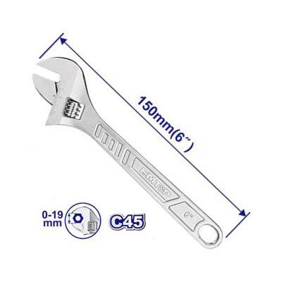 Llave Ajustable 6 Pul Apertura 19Mm Emtop Eawh130622