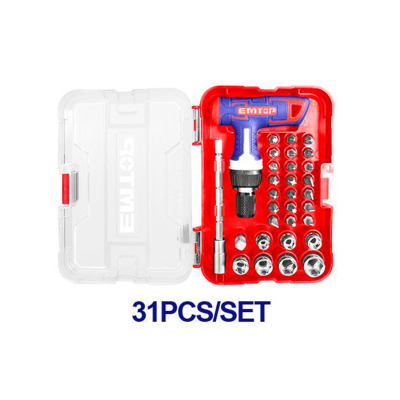 Set Destornillador 31Pz Cr-V Mango En T Crique Emtop Ebst03102