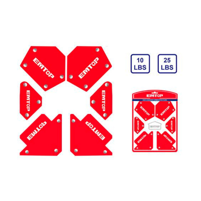 Juego De Escuadras Magneticas 6 Pz Emtop Emwh6002