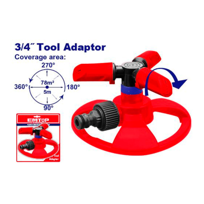 Regador Giratorio 3 Brazos C/Adap 3/4 Emtop Esne23602