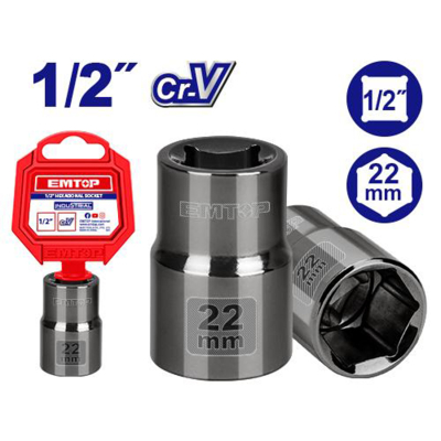 Tubo Hexagonal Cr-V Enc 1/2 22Mm Emtop Esct12221