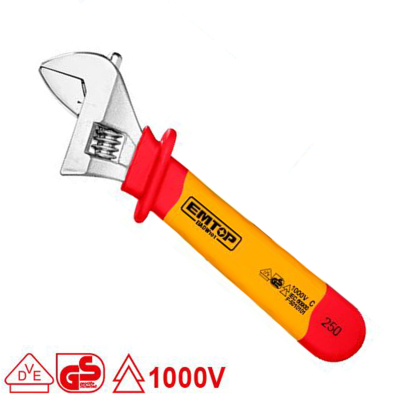 Llave Ajustable 10 Pulg Aisl.1000V Vde Emtop Eiadw101