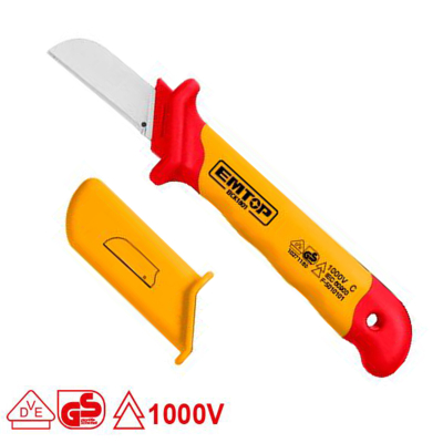 Cuchillo Pelacable Recto Aisl.1000V Vde Emtop Eick1801
