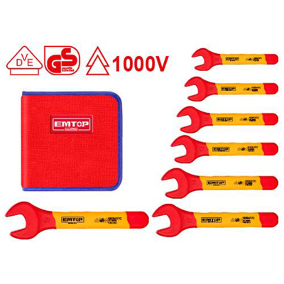 Set 7 Llaves Fijas 8-19Mm Aisl.1000V Vde Emtop Ekispa0701