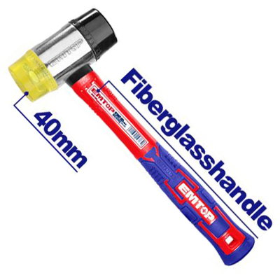 Martillo Caucho Y Plastico 40Mm Emtop Ehamrh0401