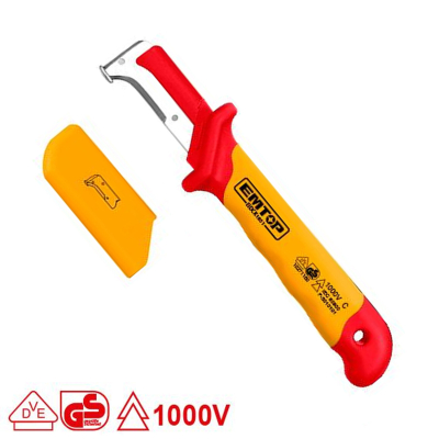 Cuchillo Pelacable Curvo Aisl.1000V Vde Emtop Eidck1851