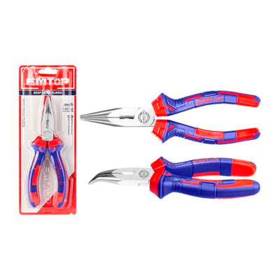 Pinza De Punta Curva 160Mm Ac.carbono Mango Grip Emtop Eplrb0611