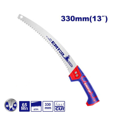 Serrucho De Poda Curvo 330Mm 7Tpi C/Mango Para Extension Emtop Ehasp3301