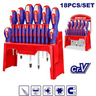 Set De Destornilladores 18Pzs Emtop Esst1802