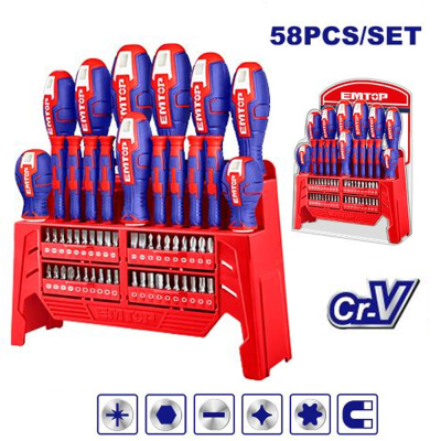 Set De Destornilladores 58Pzs Emtop Esst5802
