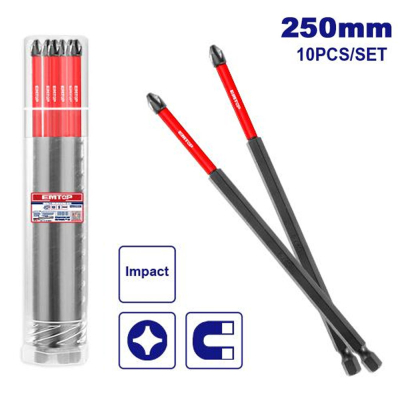 Punta Magnetica Alto Impato Ph2X250Mm X 10 Unid Emtop Esbtmph2103