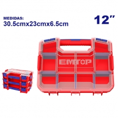 Organizador Plastico 305x230x65mm Apilable C.divisiones Emtop Epbx1211