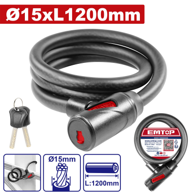 Eslinga Para Bicicleta 15X1200Mm 2 Llave Emtop Ebk151201
