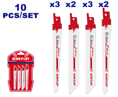 Set 10 Sierras Sable Combinadas Emtop Essb1001
