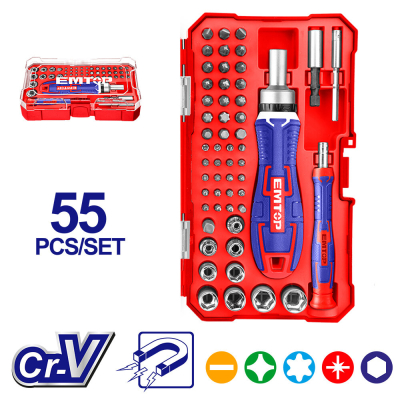 Set De Puntas 55Pzs Con Mango Emtop Ebst05502