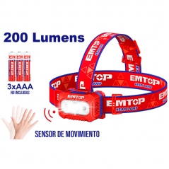 Linterna Tipo Minero 3aaa 100-200 Lumens Ipx4 Emtop Eflg013aaa8 (no Incluye Pilas)