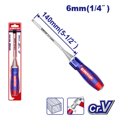 Formon Para Carpintero Crv 6Mm Emtop Ewcl0601