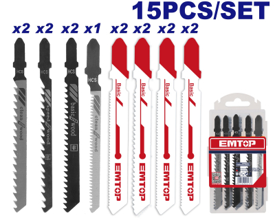 Set 15 Sierra P/Caladora Surtidas Emtop Ejsbt1501