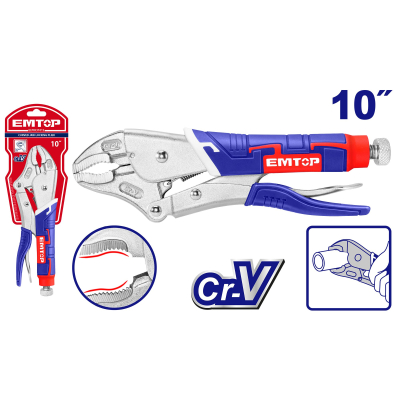 Pinza De Fuerza Boca Curva Industrial Crv 250Mm Emtop Elprcj1012