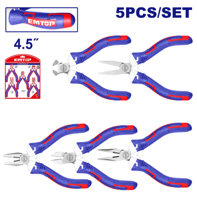 Set 5 Mini Pinzas 4,5Pulg Emtop Eplsm0511
