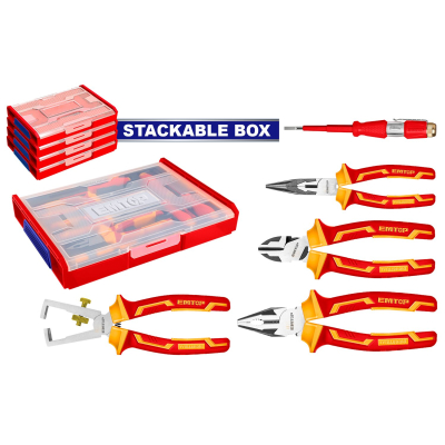 Set 5Pz 1000V Industrial En Box Apilable Emtop Ehtsv01P05