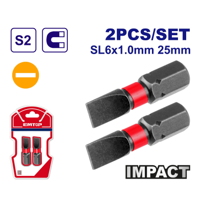 Set X 2U Punta Magnetica Alto Impacto Sl6 X 25Mm Emtop Industrial Esbtm5Sl625
