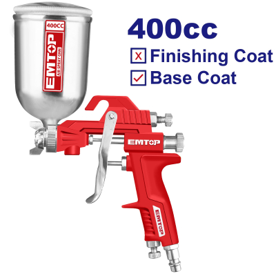 Pistola De Pintar Taza 400Cc 3 Picos Emtop Easg04012(*)