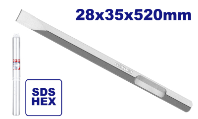 Cincel Plano Enc.hexagonal 28 X 35 X 520Mm Emtop Ehcs083502