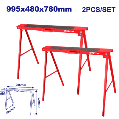 Set De Caballete Metalico Plegable Para Corte 995×480×780M Emtop Emdz1510