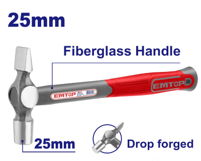 Martillo Profesional 25Mm Y Pena Horizontal Emtop Emhm5325