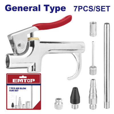 Set 7 Pzs Pistola Neumatica Y Picos Varios Emtop Emqp9410