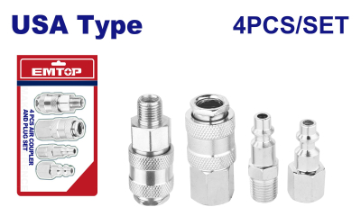 Set 4 Pzs Acople Y Enfuche 1/4 Tipo Eeuu Emtop Emqp4671