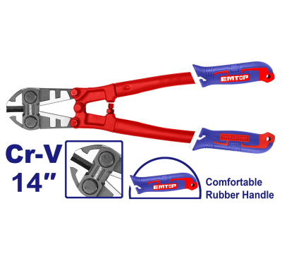 Tijera Cortaperno 14Pulg-350Mm Industral Cr-V Mango Tpr Emtop Ebcr1401