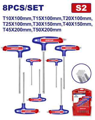 Juego De Llaves Torx T 8 Pz T10-50 Emtop Ethw6063