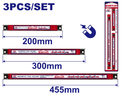 Set Portaherramientas Magentico 3 Pzs Emtop Emhh4603