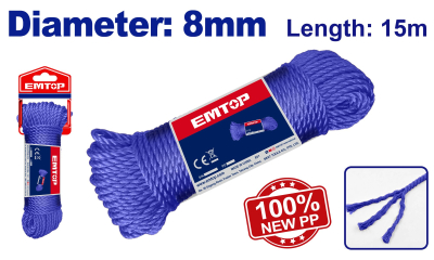Rollo Soga Pp 8Mm X 15Mt Tv Emtop Emrz1308