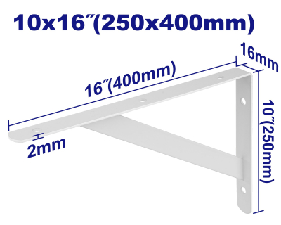 Mensula Reforz Blanca 40X25Cm 2Mm 6 Aguj Tv Emtop Emzj2340