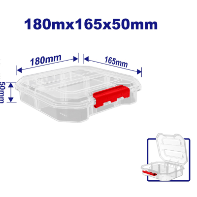 Organizador Incoloro Small 180X165X50Mm 6 Div Super Emtop Emtb8341