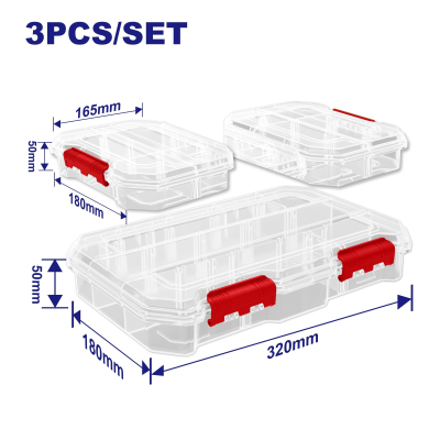 Set 3 Organizador Incoloro 2 S Y 1 L Super Emtop Emtb8343