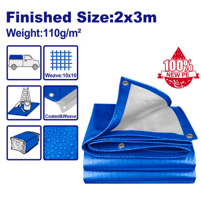 Lona Cobertora Con Ojales Alum 2X3Mt Poliet Mallado Top Value Emtop Emtq1823