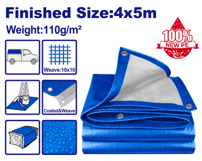 Lona Cobertora Con Ojales Alum 4X5Mt Poliet Mallado Top Value Emtop Emtq1845