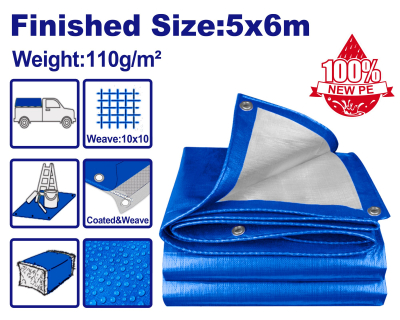 Lona Cobertora Con Ojales Alum 5X6Mt Poliet Mallado Top Value Emtop Emtq1856