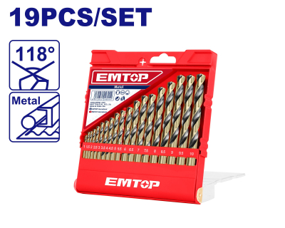 Juego De Mechas 19 Pz Hss 1-10Mm Super Emtop Etdbb11196