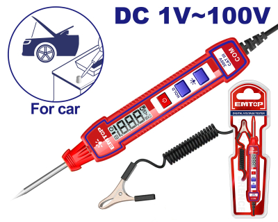 Tester De Prueba Automotor Dc 1-100V Lcd Alarma Sonora Y Visual Top Value Emtop Etpl41001