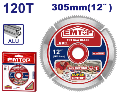 Sierra Circular P/Aluminio 305Mm 120T Buje De 16,25 Y 30Mm Emtop Etct23051201