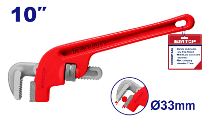 Llave De Caño Acodada Forjada 10 Pulg Max 33Mm Top Value Emtop Empw6110