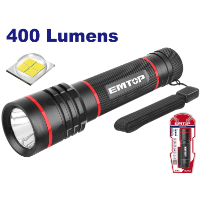 Linterna Aluminio Alta Potencia 400 Lumens Super Emtop Eflg3Aaa05